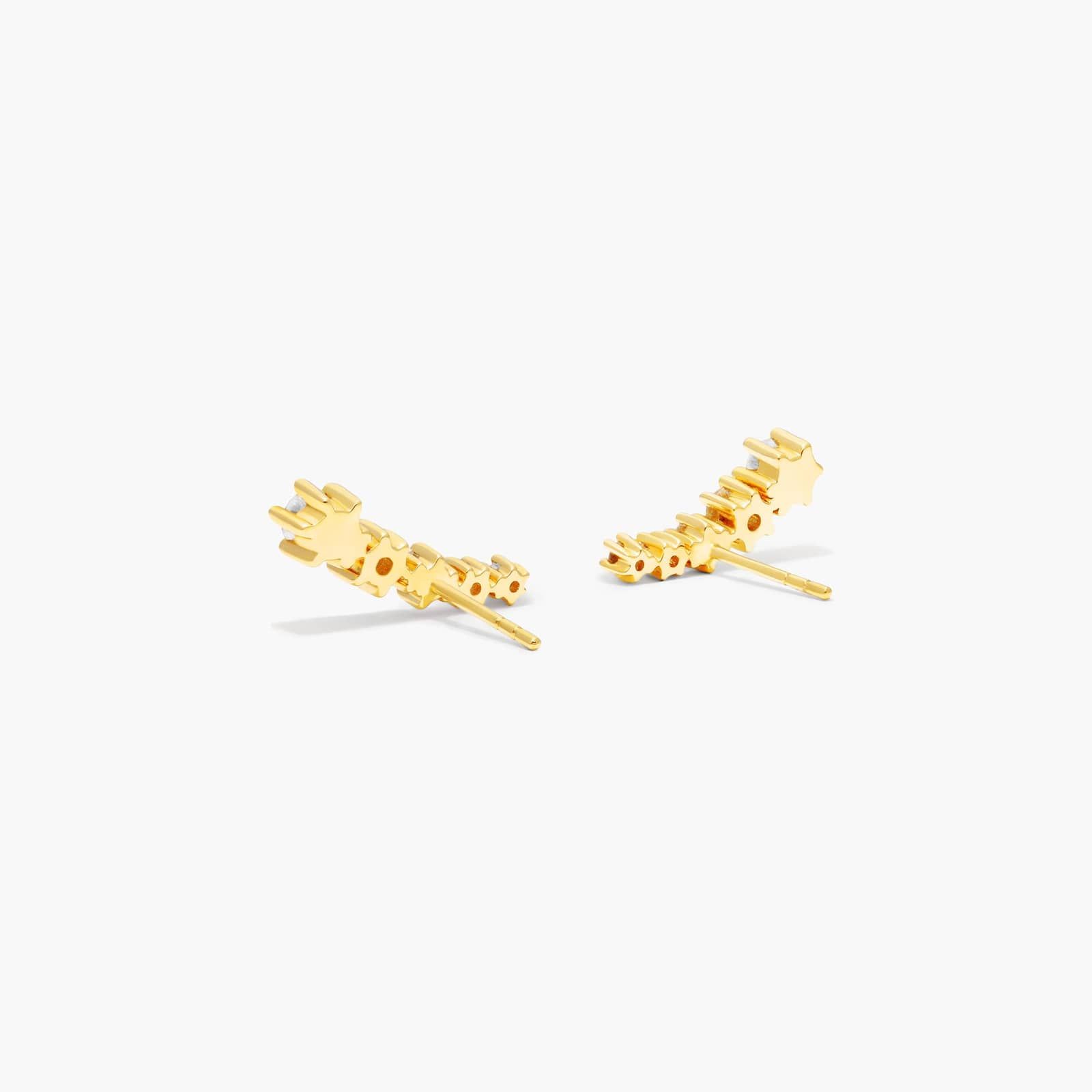 Aura Lab-Grown Diamond Climber Earrings 14K Yellow Gold By James Allen