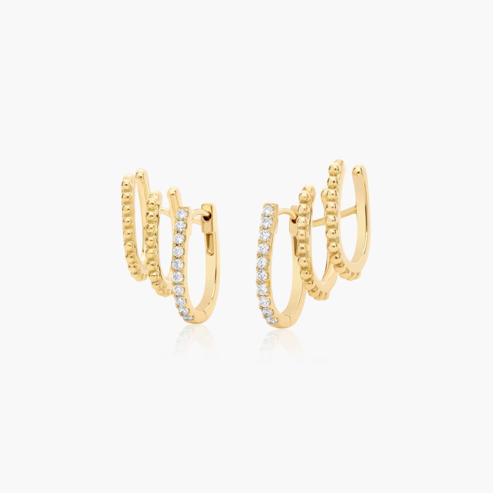 Climber Huggie Earrings With Lab-Grown Diamonds In 14K Yellow Gold By James Allen
