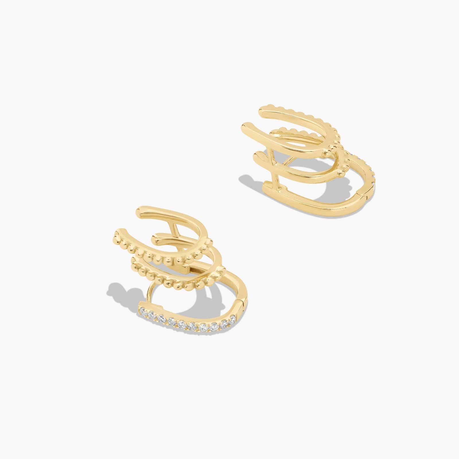 Climber Huggie Earrings With Lab-Grown Diamonds In 14K Yellow Gold By James Allen
