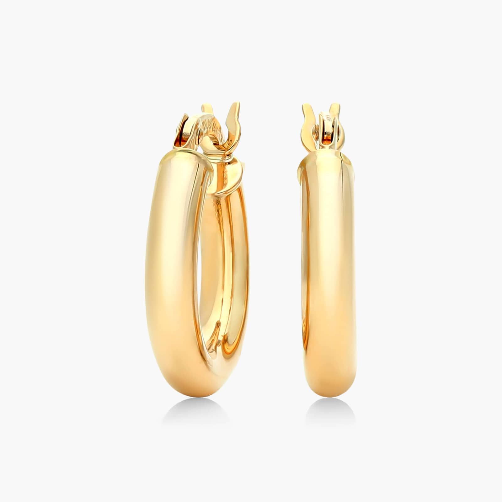 Bold Tube Hoop Earrings In 14K Yellow Gold By James Allen