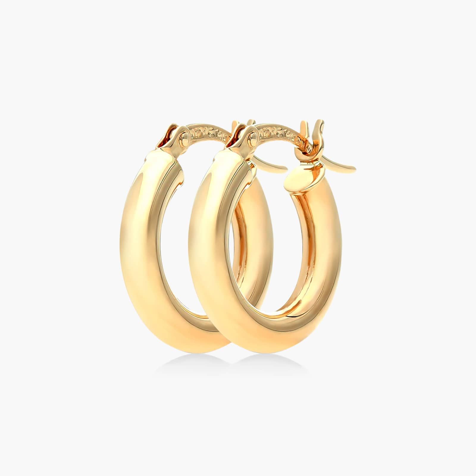Bold Tube Hoop Earrings In 14K Yellow Gold By James Allen