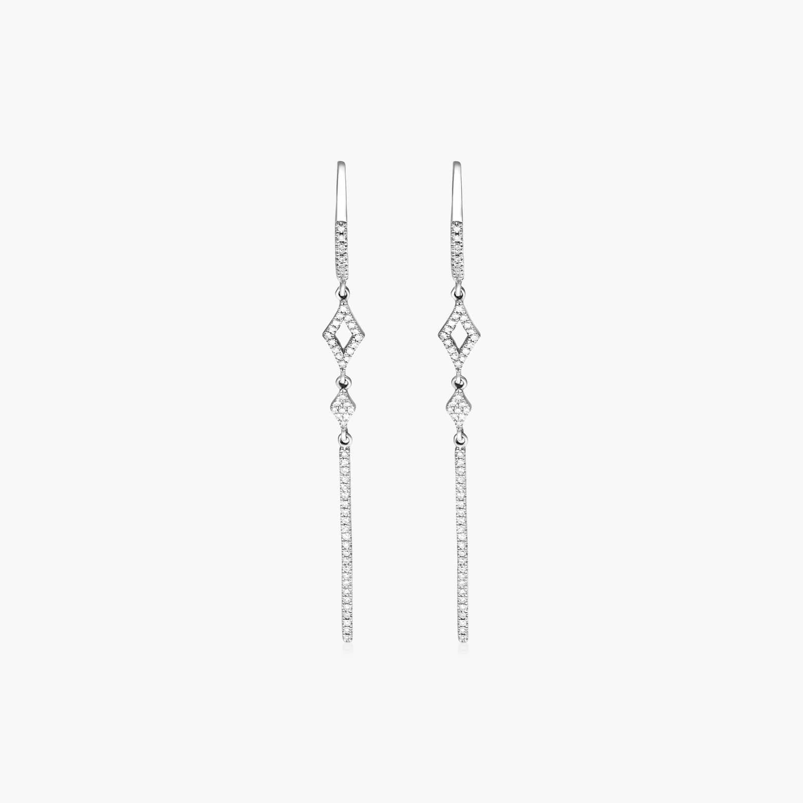 Petite Lined Bar Diamond Earrings In 14K White Gold By James Allen