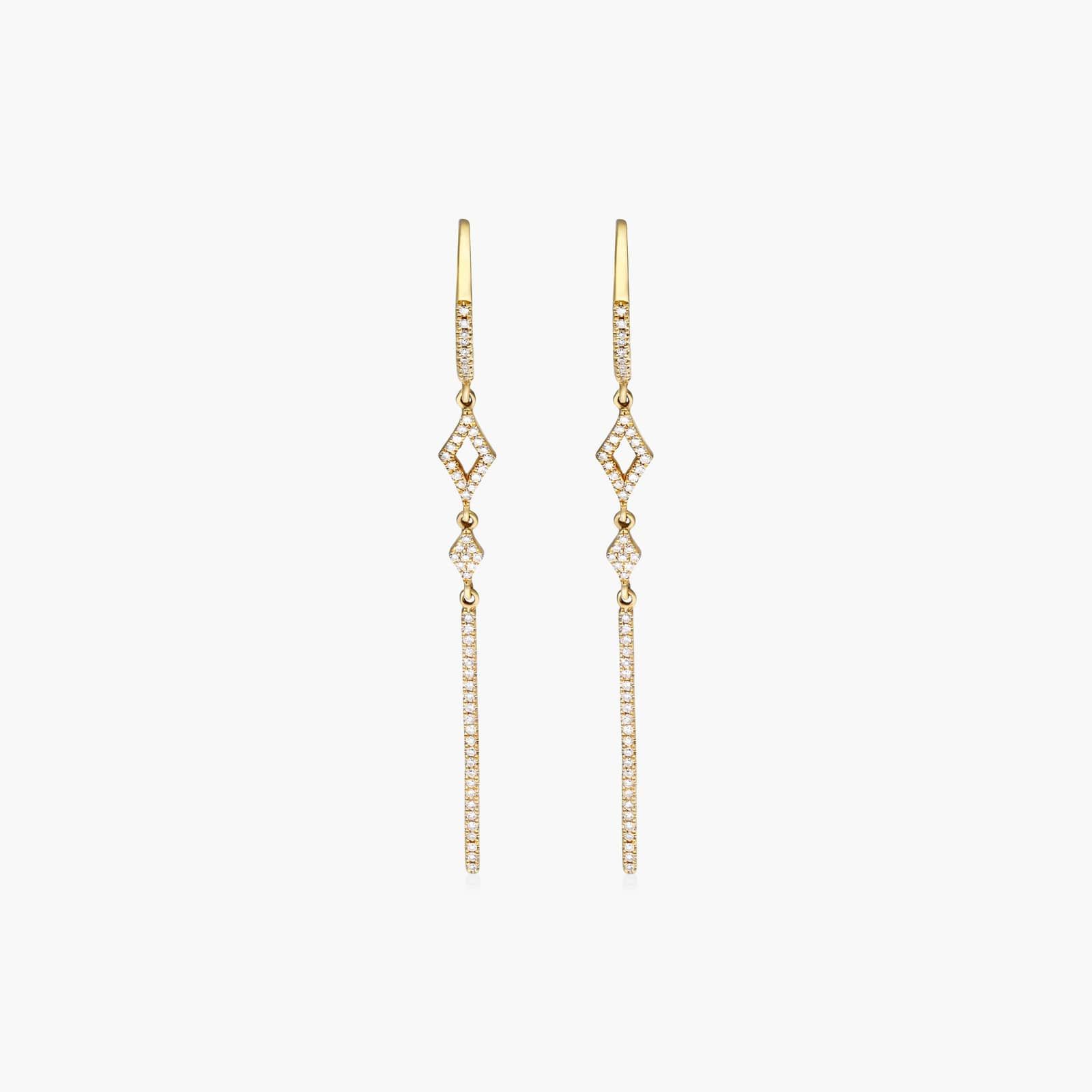 Petite Lined Bar Diamond Earrings In 14K Yellow Gold By James Allen