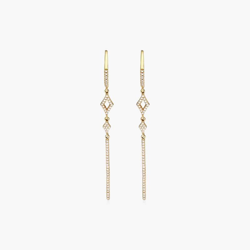 Petite Lined Bar Diamond Earrings In 14K Yellow Gold By James Allen