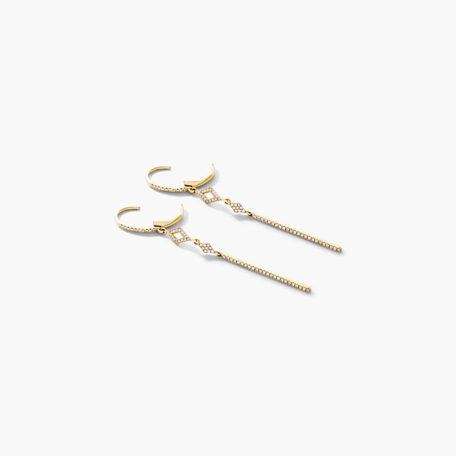Petite Lined Bar Diamond Earrings In 14K Yellow Gold By James Allen