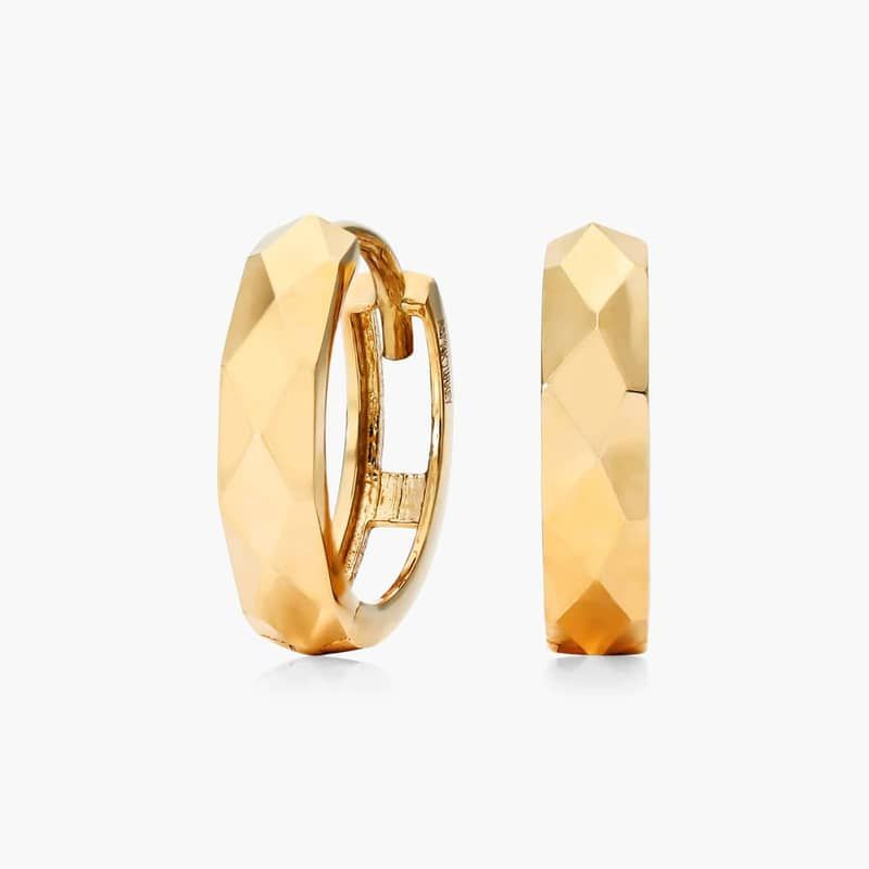 Faceted Hoop Earrings In 14K Yellow Gold By James Allen