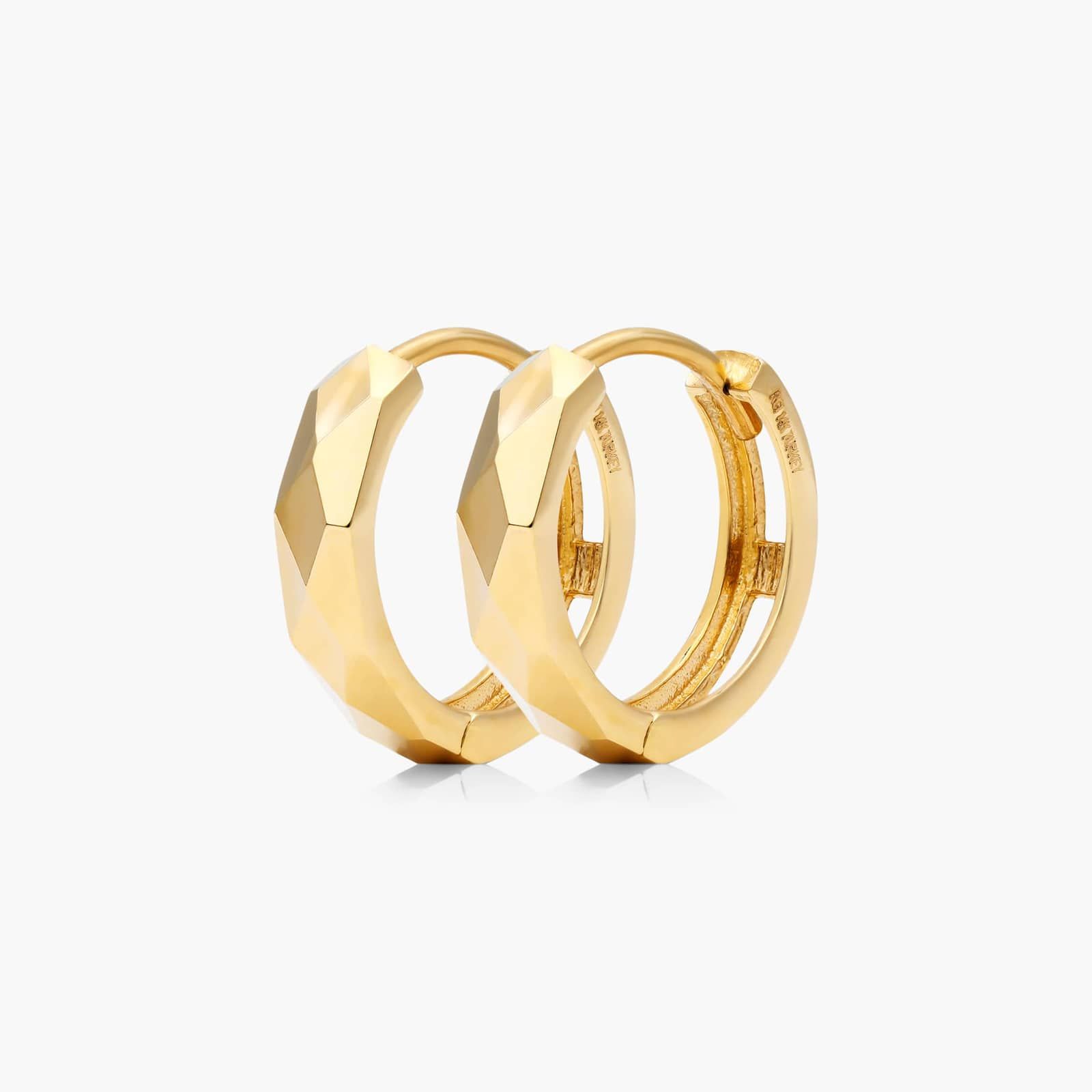 Faceted Hoop Earrings In 14K Yellow Gold By James Allen