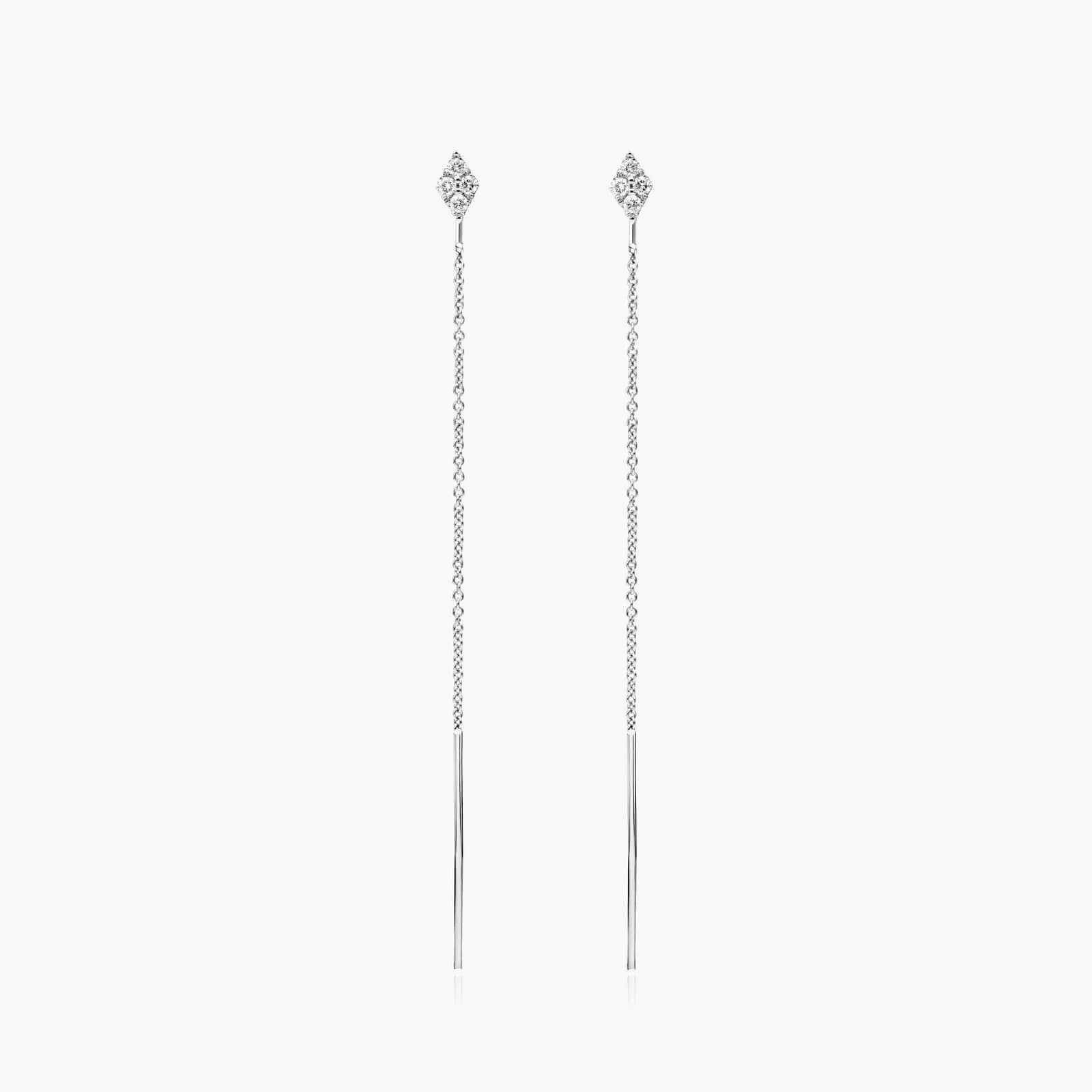 Kite Diamond Threader Earrings In 14K White Gold By James Allen