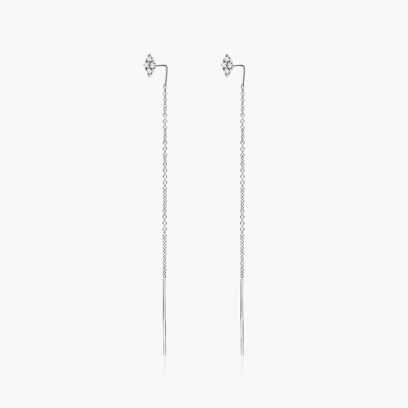 Kite Diamond Threader Earrings In 14K White Gold By James Allen