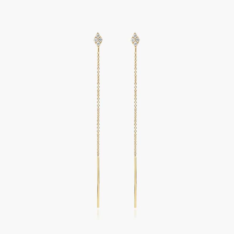Kite Diamond Threader Earrings In 14K Yellow Gold By James Allen