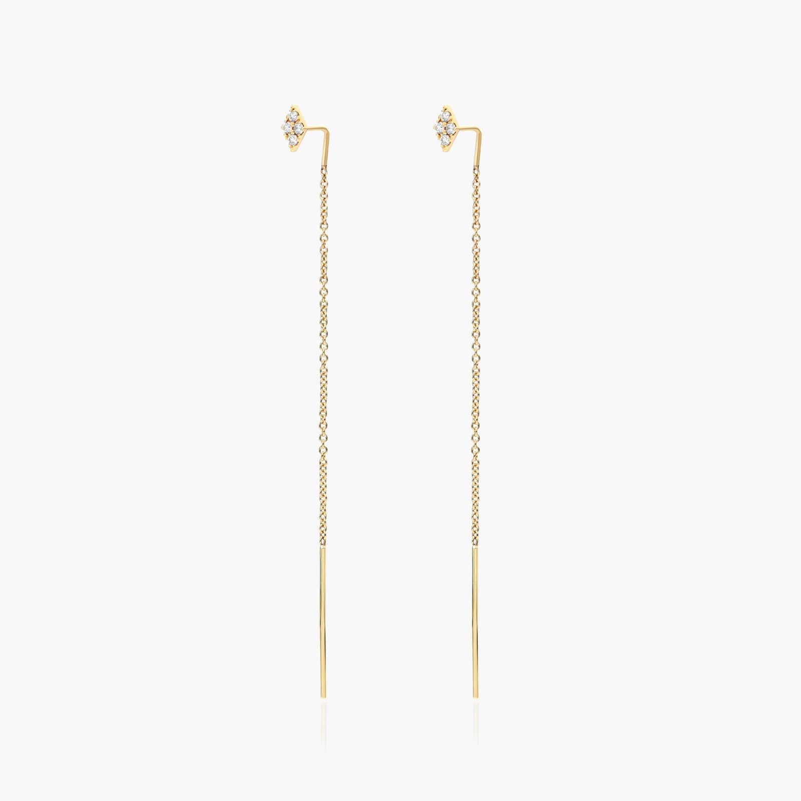 Kite Diamond Threader Earrings In 14K Yellow Gold By James Allen