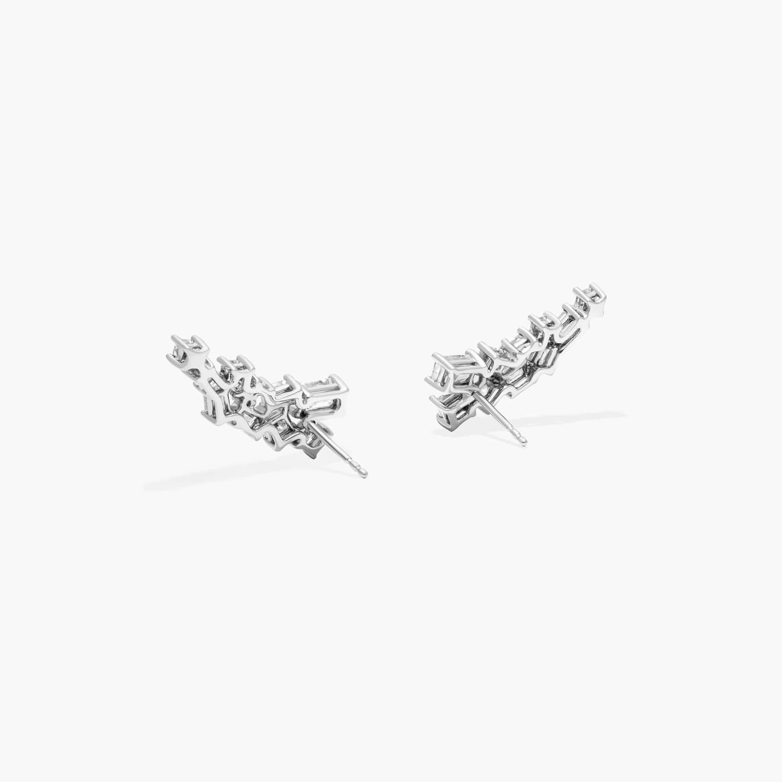 Fancy Scatter Lab-Grown Diamond Climber Earrings In 14K White Gold By James Allen