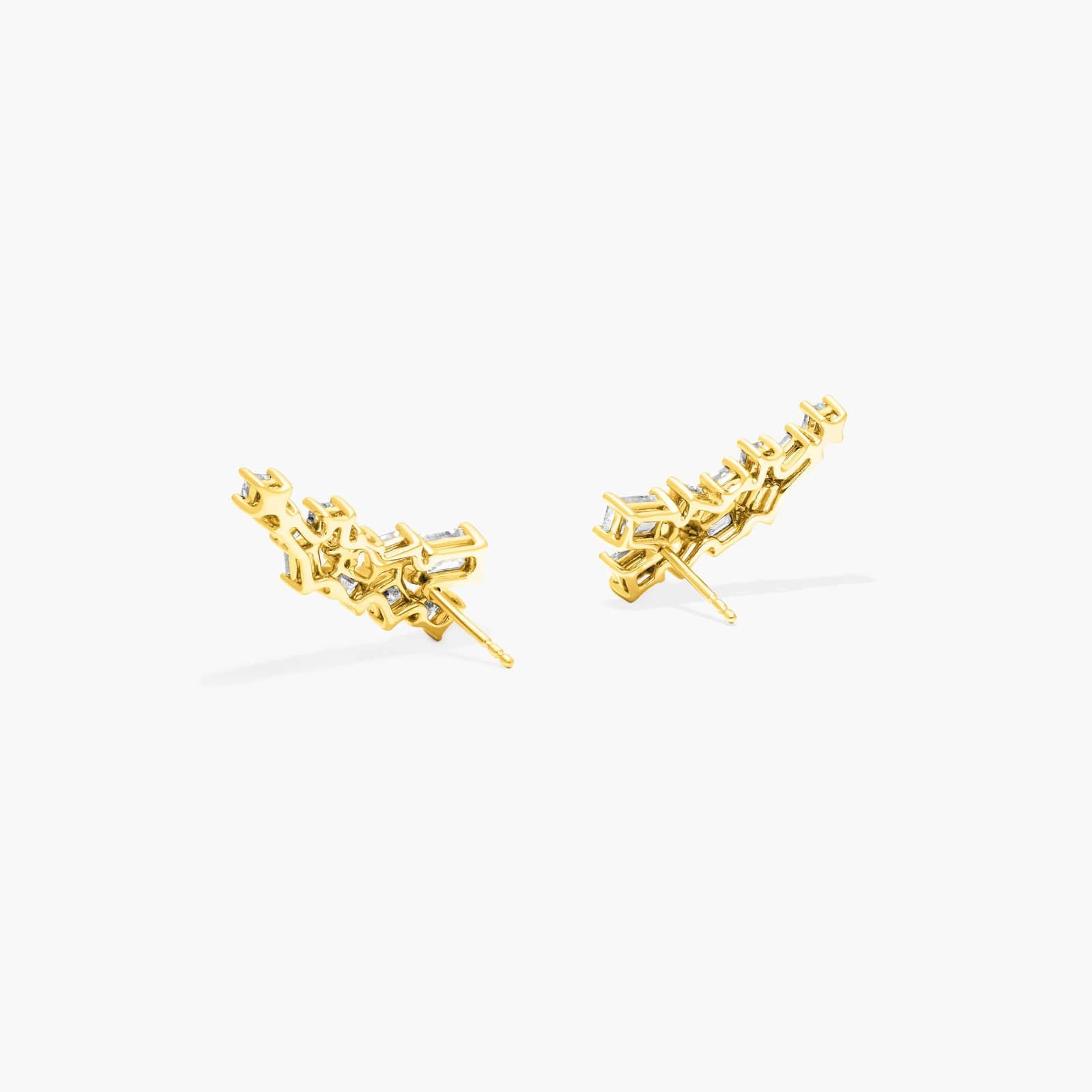 Fancy Scatter Lab-Grown Diamond Climber Earrings In 14K Yellow Gold By James Allen