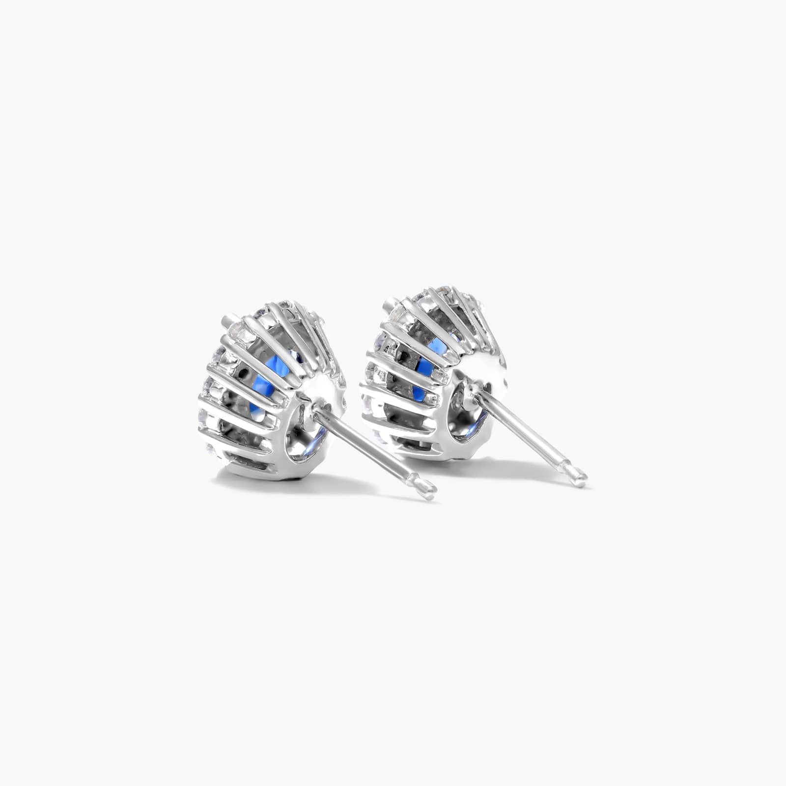 Blue Sapphire And Diamond Halo Earrings In 14K White Gold By James Allen