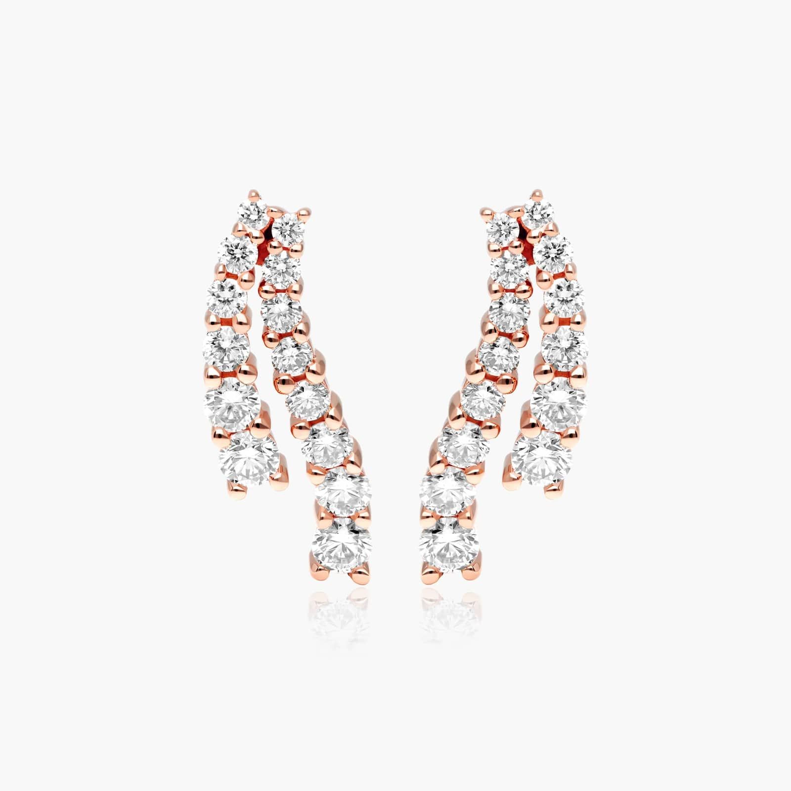 Tidal Wave Drop Lab-Grown Diamond Stud Earrings In 14K Rose Gold By James Allen