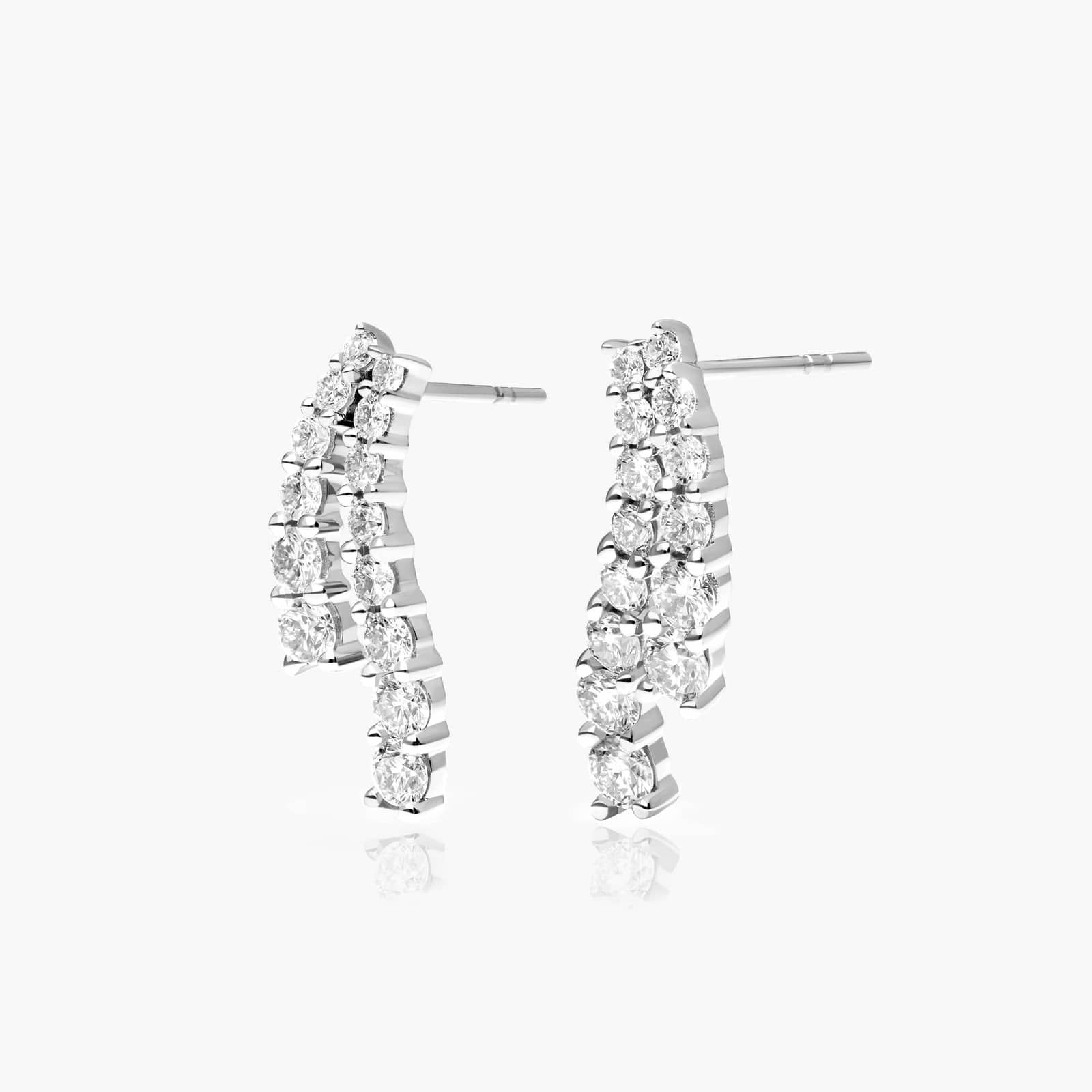 Tidal Wave Drop Lab-Grown Diamond Stud Earrings In 14K White Gold By James Allen
