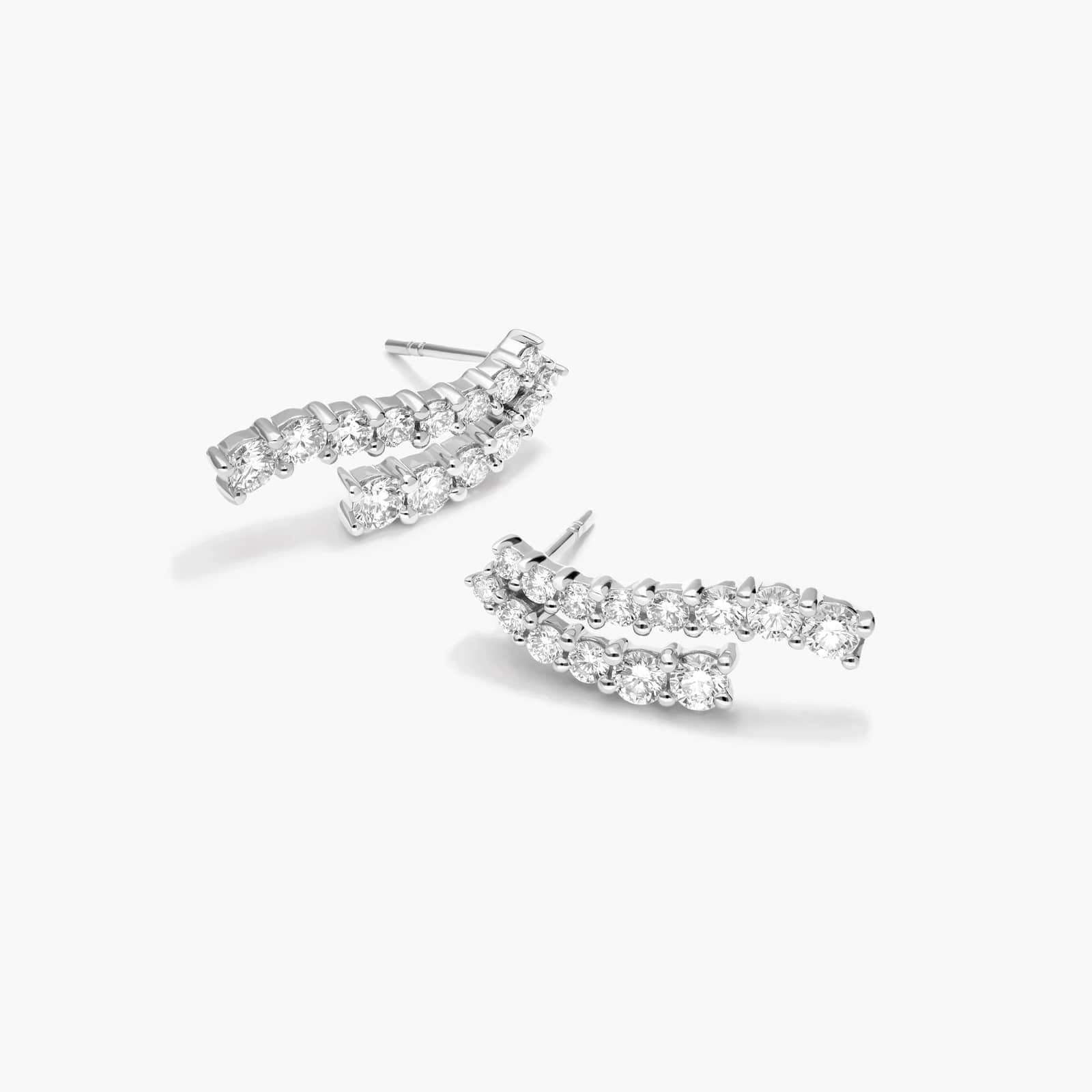 Tidal Wave Drop Lab-Grown Diamond Stud Earrings In 14K White Gold By James Allen