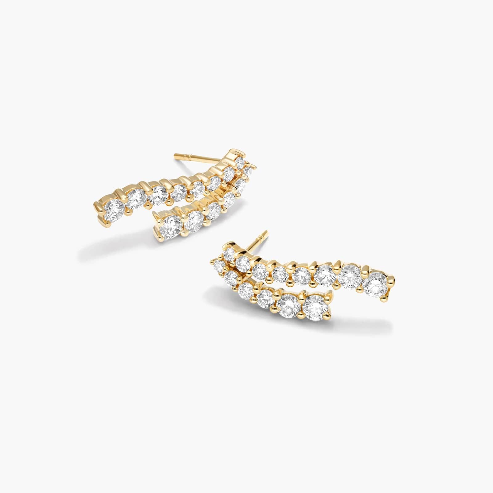 Tidal Wave Drop Lab-Grown Diamond Stud Earrings In 14K Yellow Gold By James Allen
