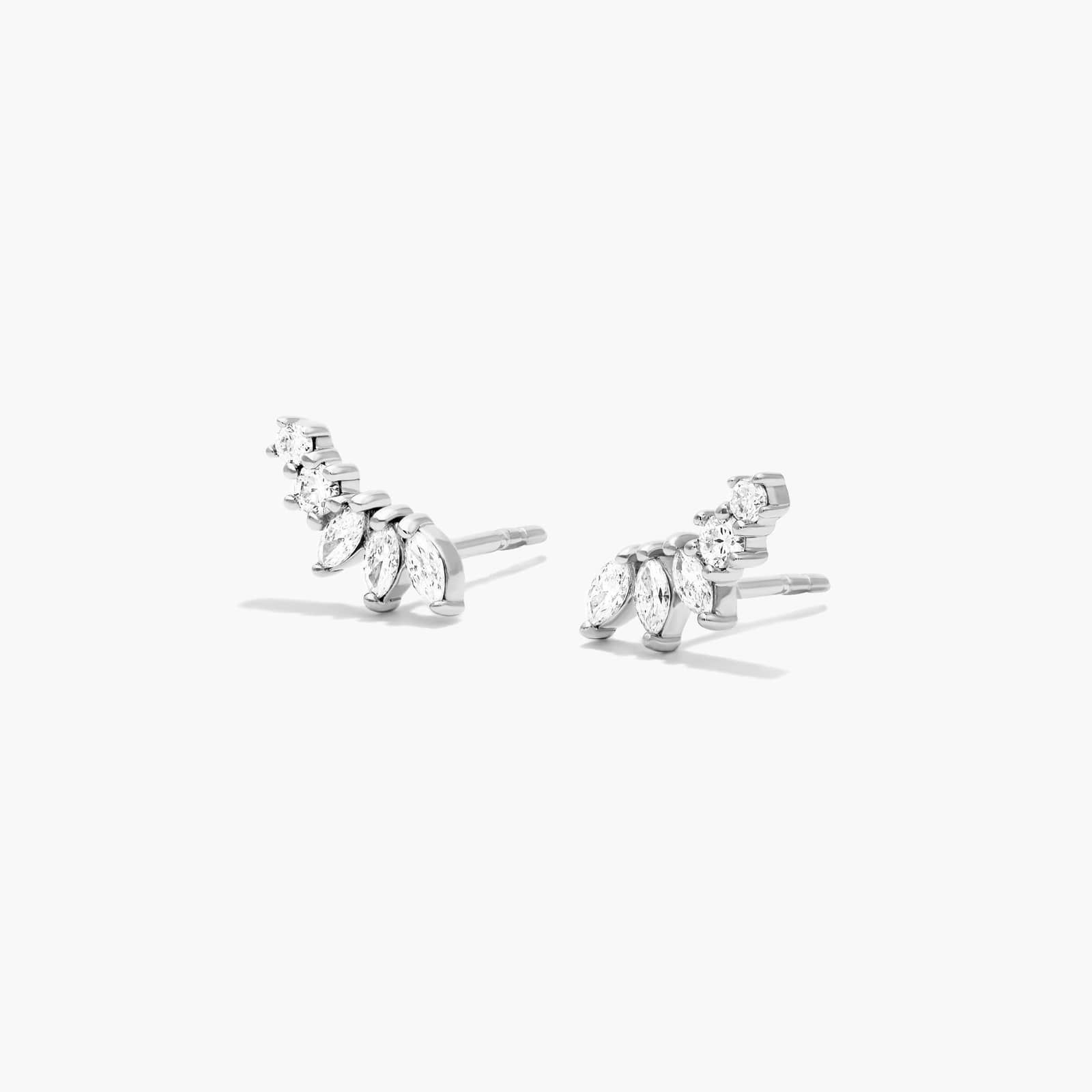 Ivy Lab-Grown Diamond Climber Earrings In 14K White Gold By James Allen