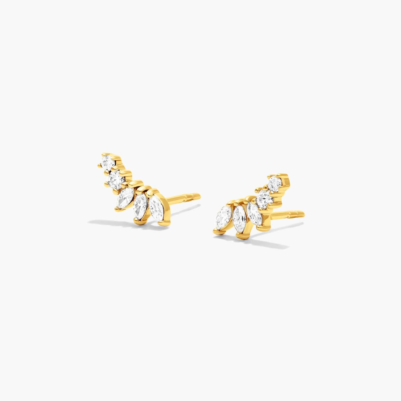 Ivy Lab-Grown Diamond Climber Earrings In 14K Yellow Gold By James Allen