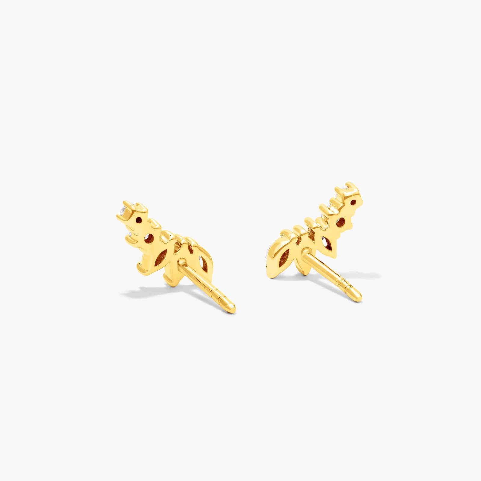 Ivy Lab-Grown Diamond Climber Earrings In 14K Yellow Gold By James Allen