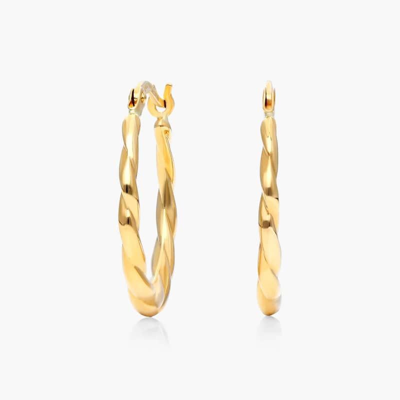 Woven Hoop Earrings In 14K Yellow Gold By James Allen