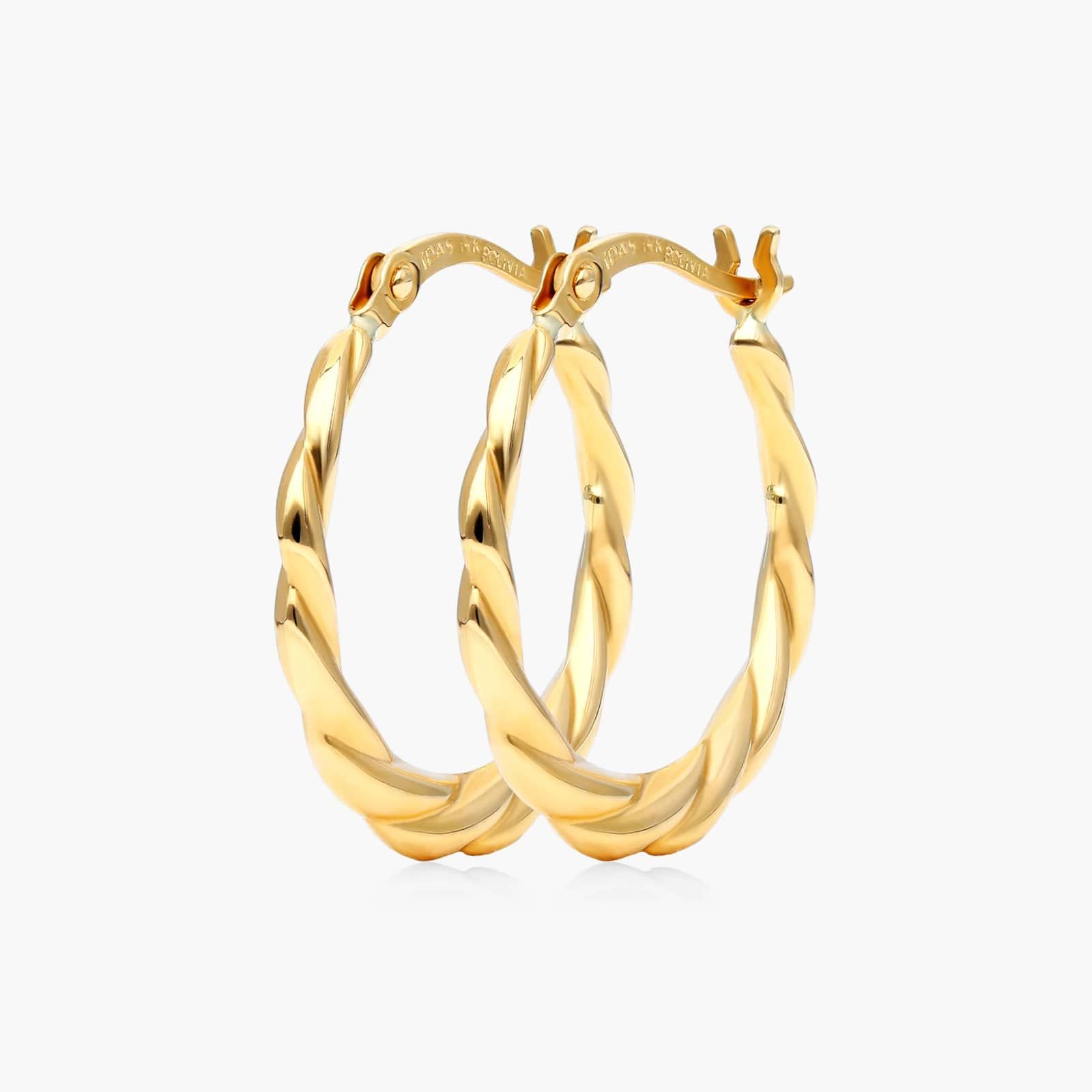 Woven Hoop Earrings In 14K Yellow Gold By James Allen