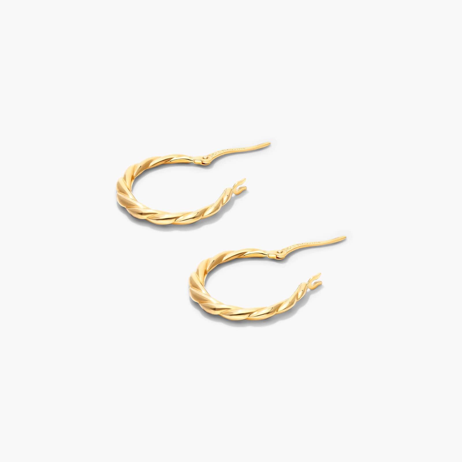 Woven Hoop Earrings In 14K Yellow Gold By James Allen