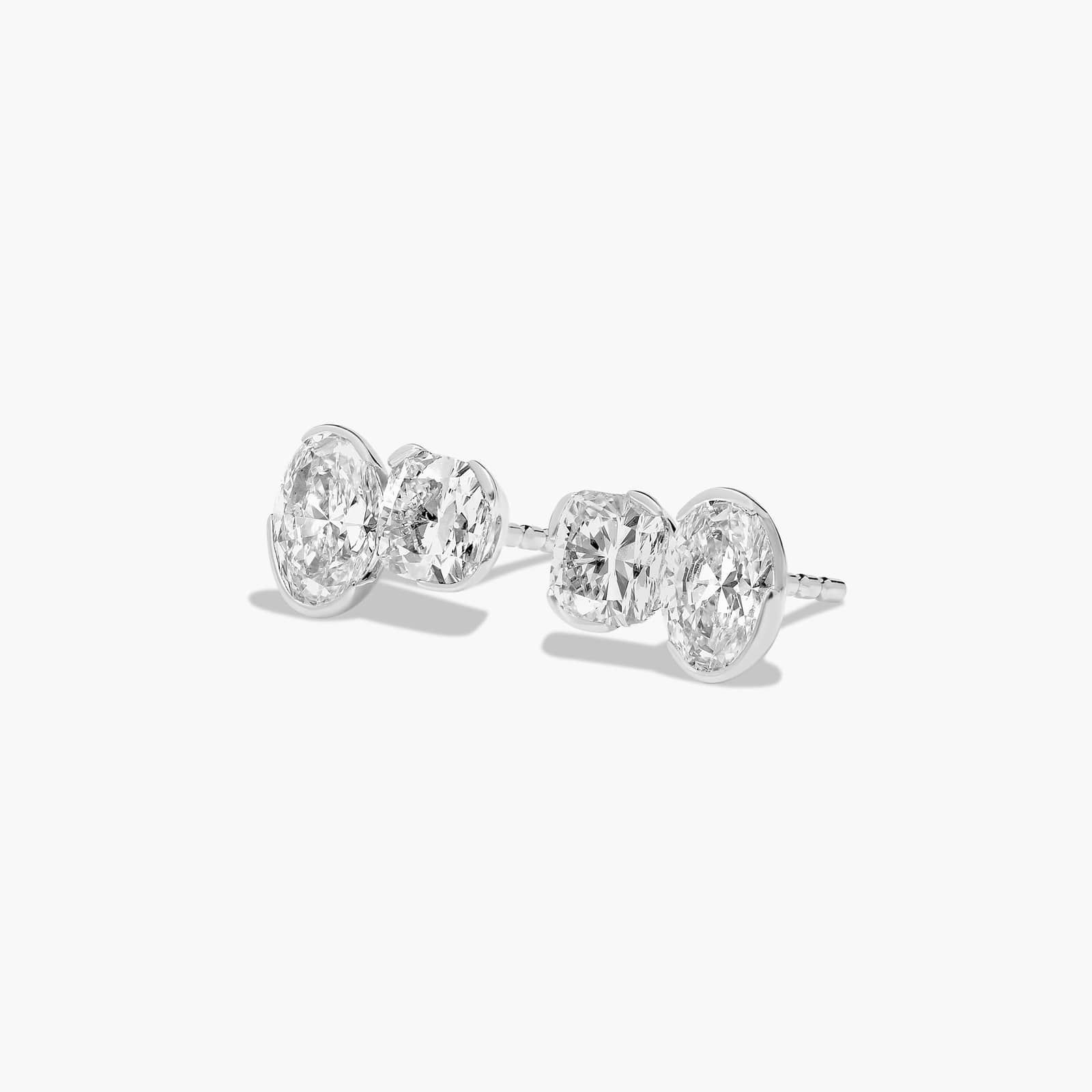 Toi et Moi Earrings With Oval Cut Lab-Grown Diamonds In 14K White Gold By James Allen