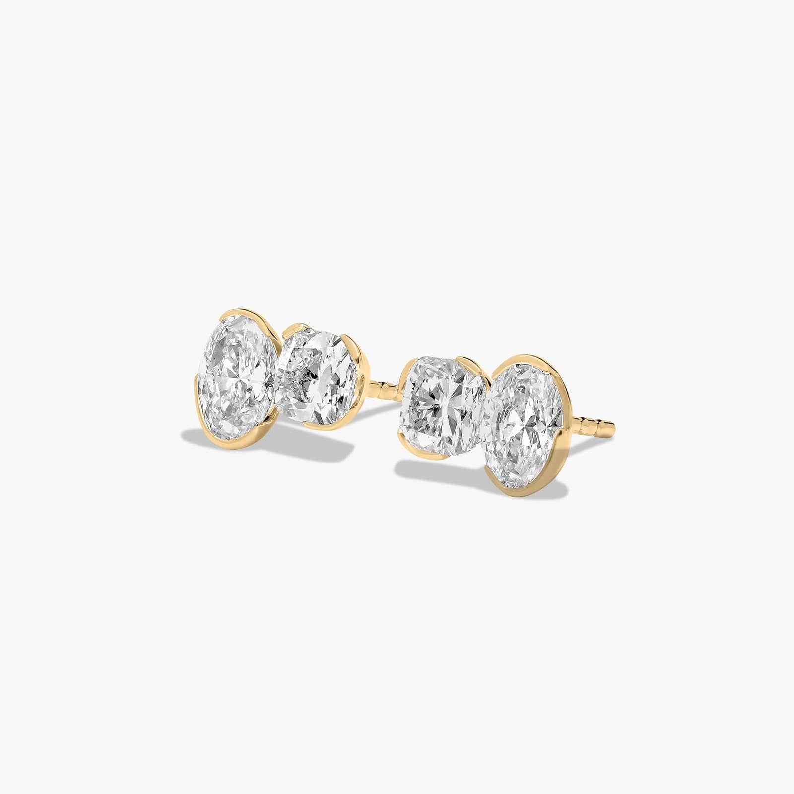 Toi et Moi Earrings With Oval Cut Lab-Grown Diamonds In 14K Yellow Gold By James Allen