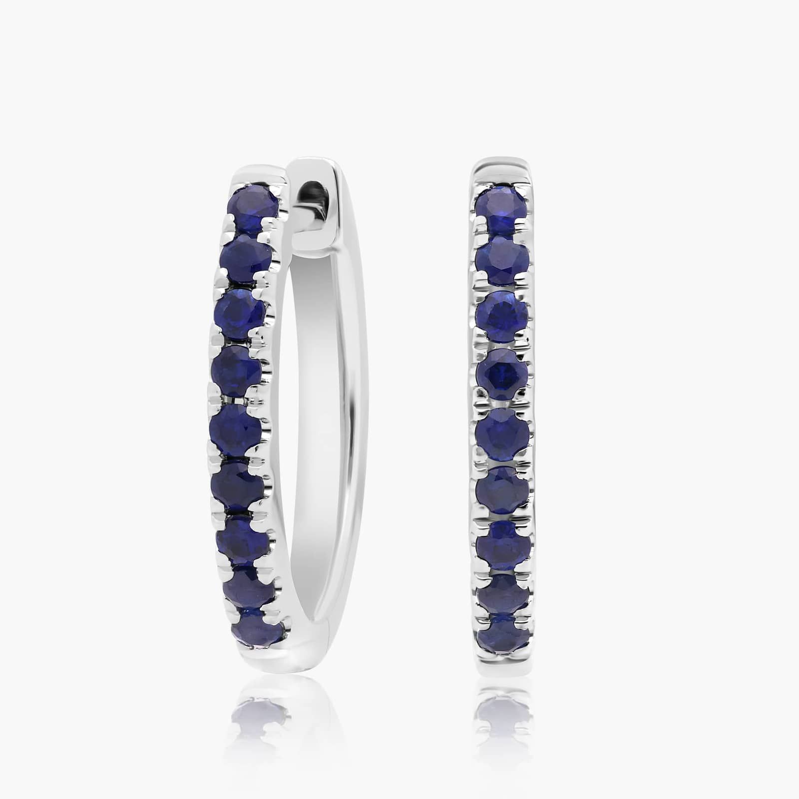 Sapphire Huggie Hoop Earrings In 14K White Gold By James Allen