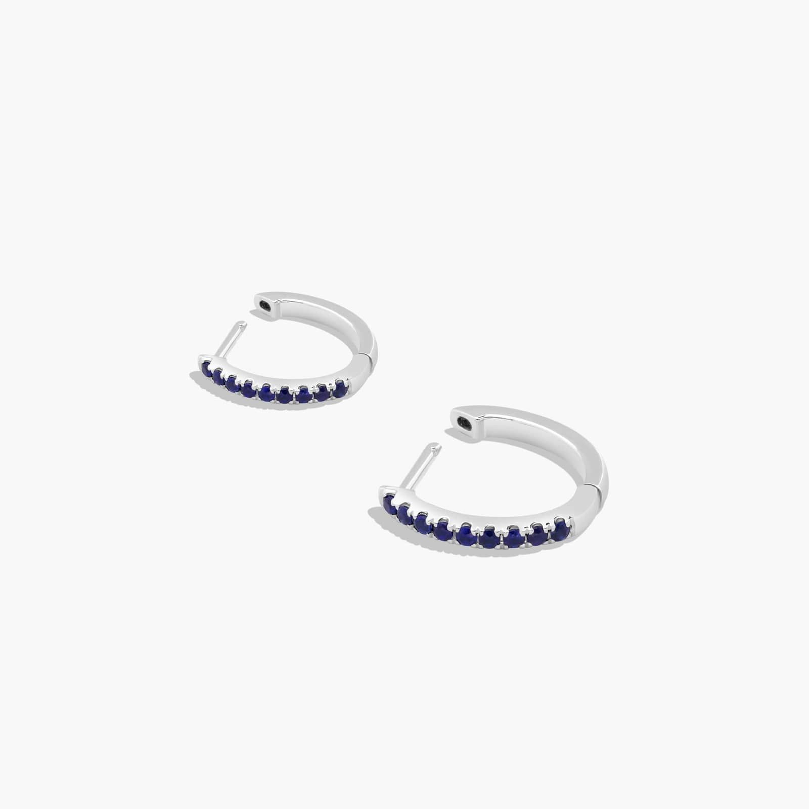 Sapphire Huggie Hoop Earrings In 14K White Gold By James Allen