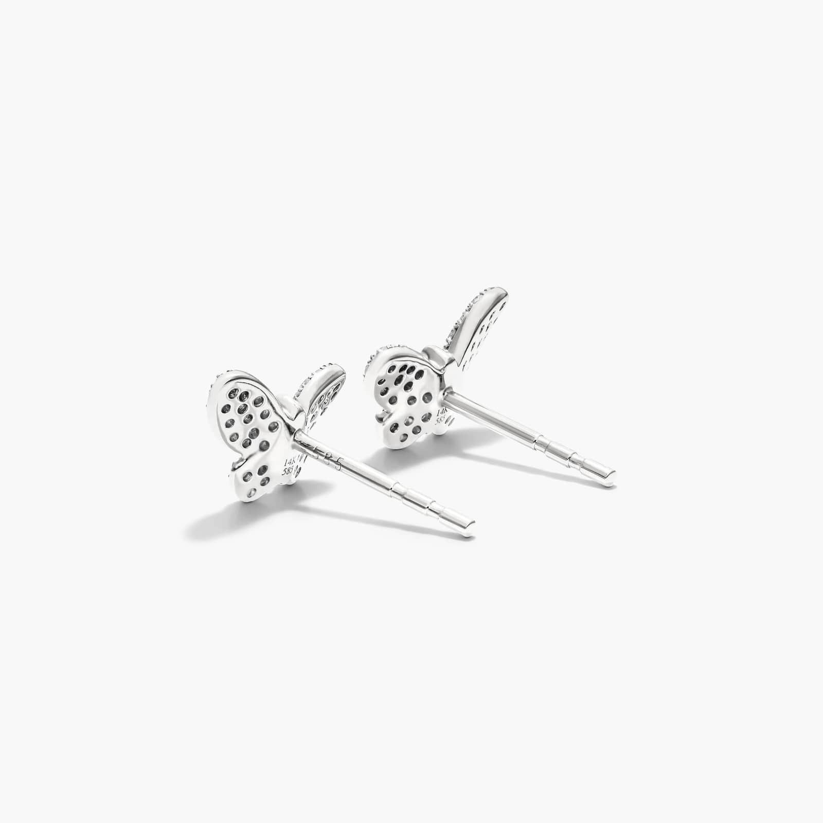 Petite Butterfly Diamond Earrings In 14K White Gold By James Allen