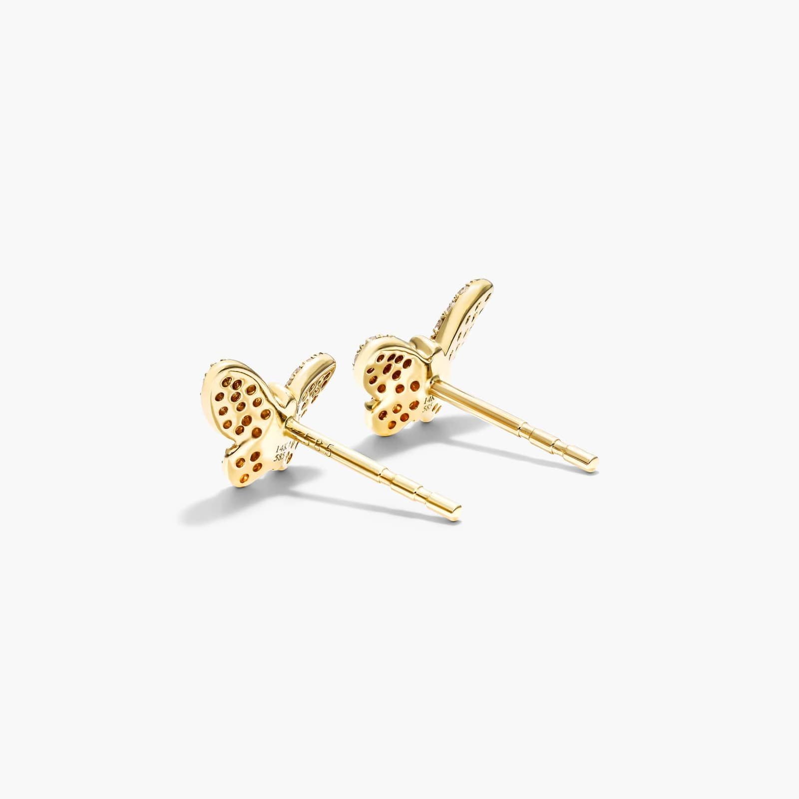 Petite Butterfly Diamond Earrings In 14K Yellow Gold By James Allen
