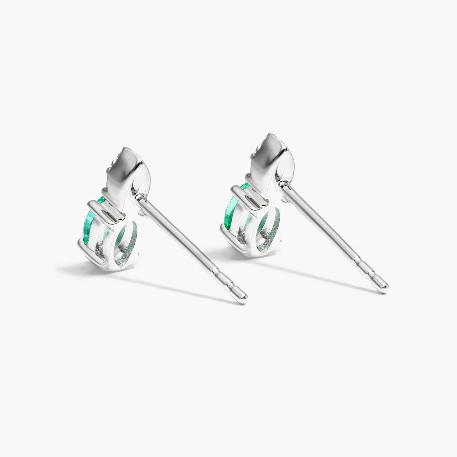 Emerald and Diamond Earrings In 14K White Gold By James Allen