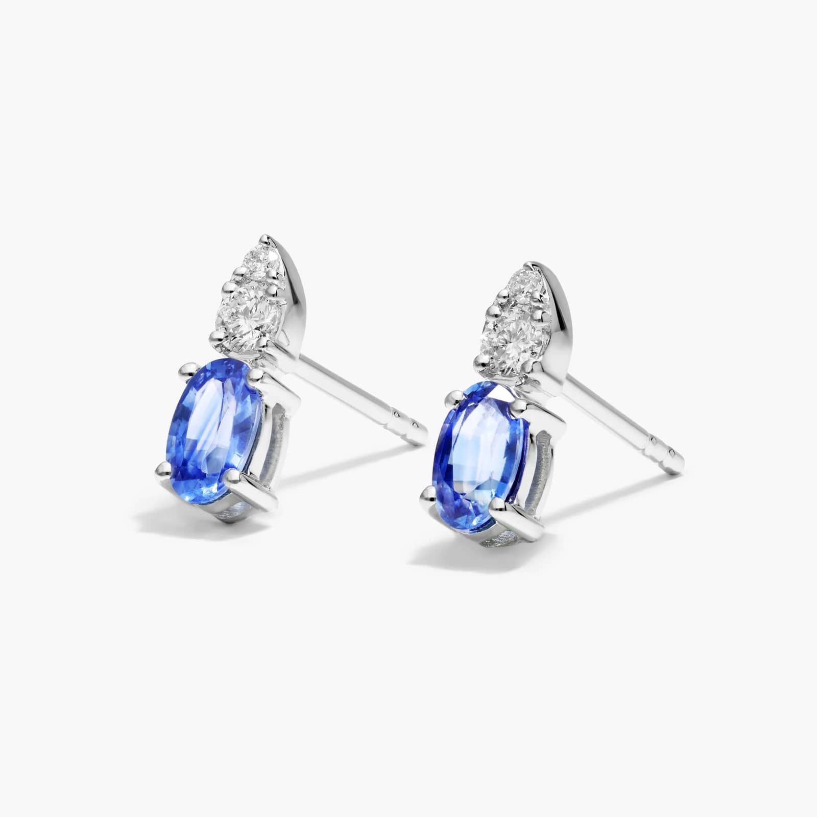 Blue Sapphire And Diamond Earrings In 14K White Gold By James Allen