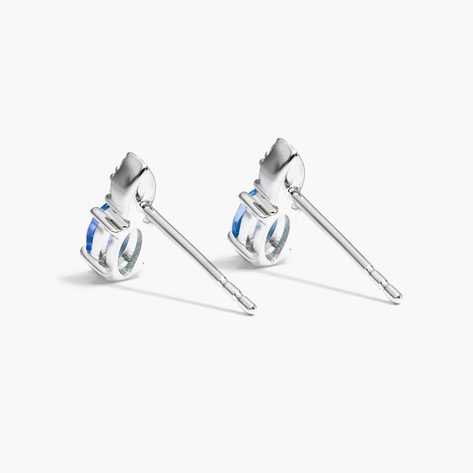 Blue Sapphire And Diamond Earrings In 14K White Gold By James Allen