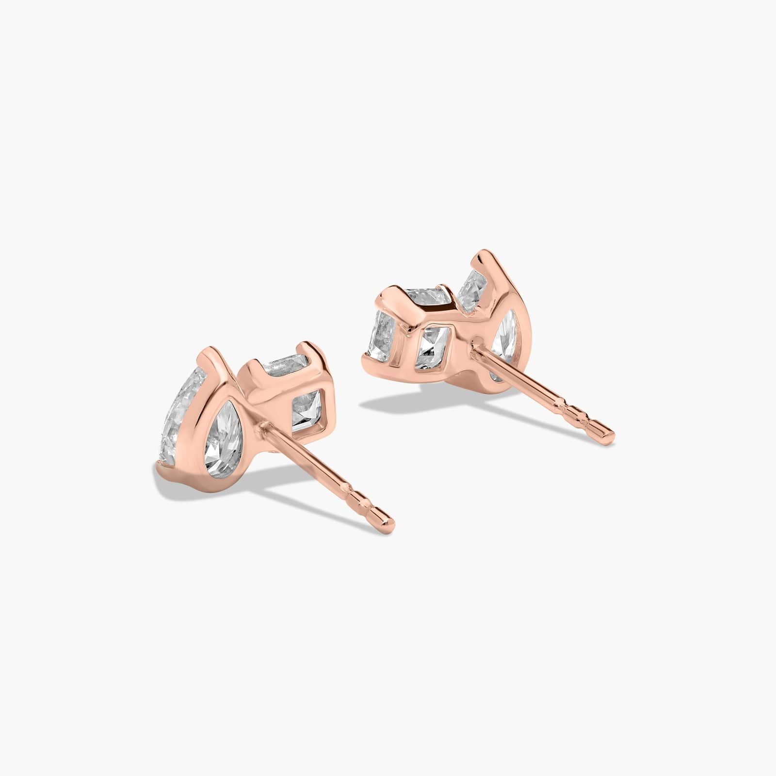 Toi et Moi Earrings With Asscher Cut Lab-Grown Diamonds In 14K Rose Gold By James Allen