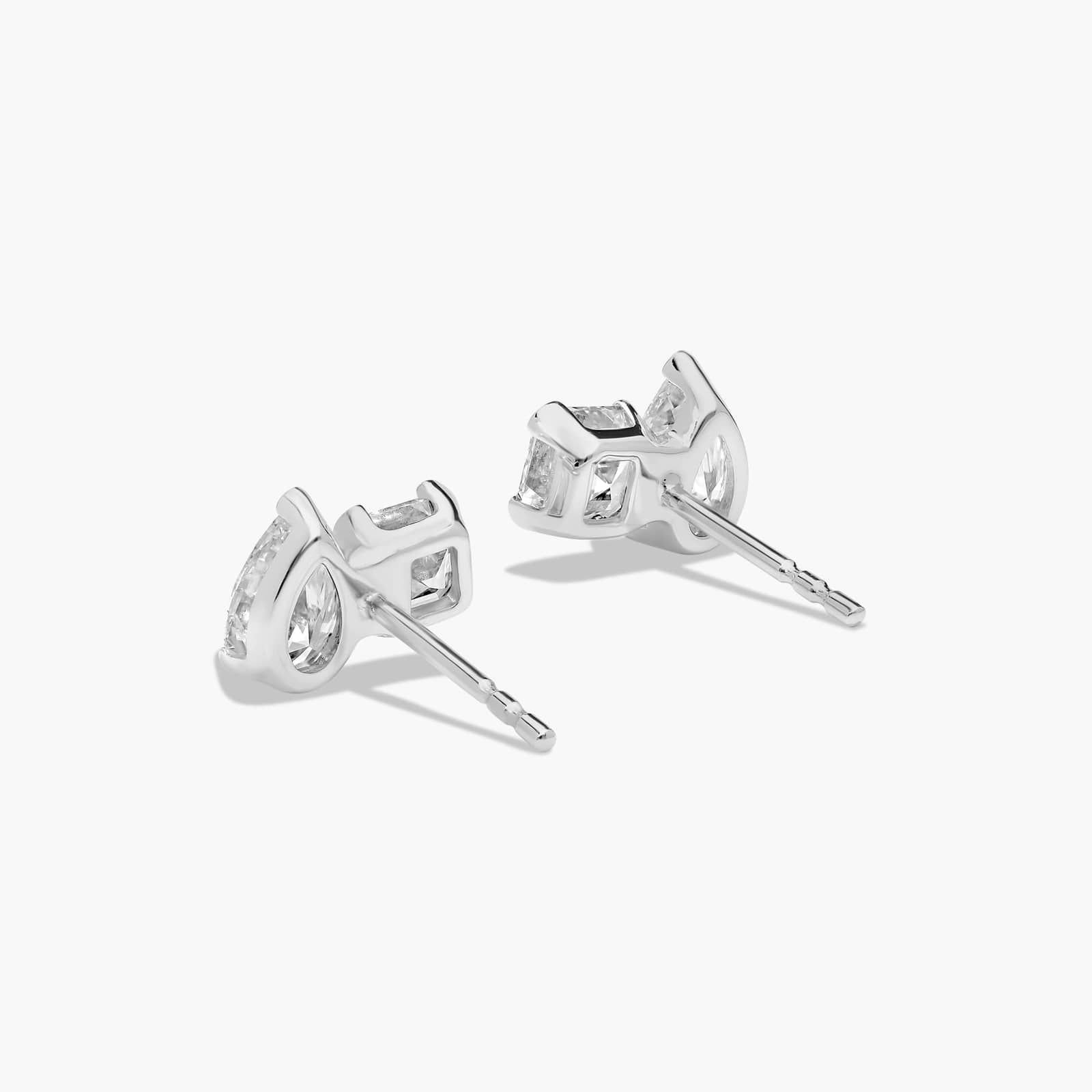 Toi et Moi Earrings With Asscher Cut Lab-Grown Diamonds In 14K White Gold By James Allen