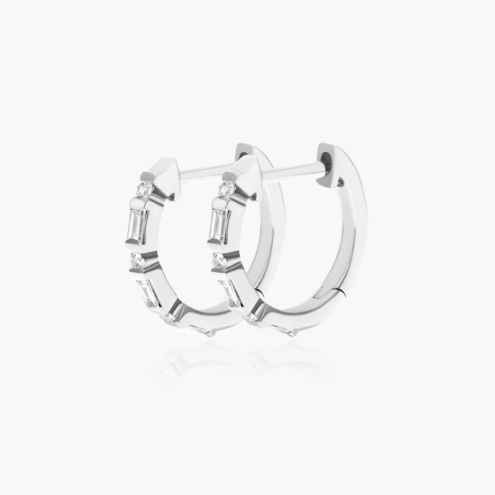 Diamond Huggie Hoop Earrings In 14K White Gold By James Allen
