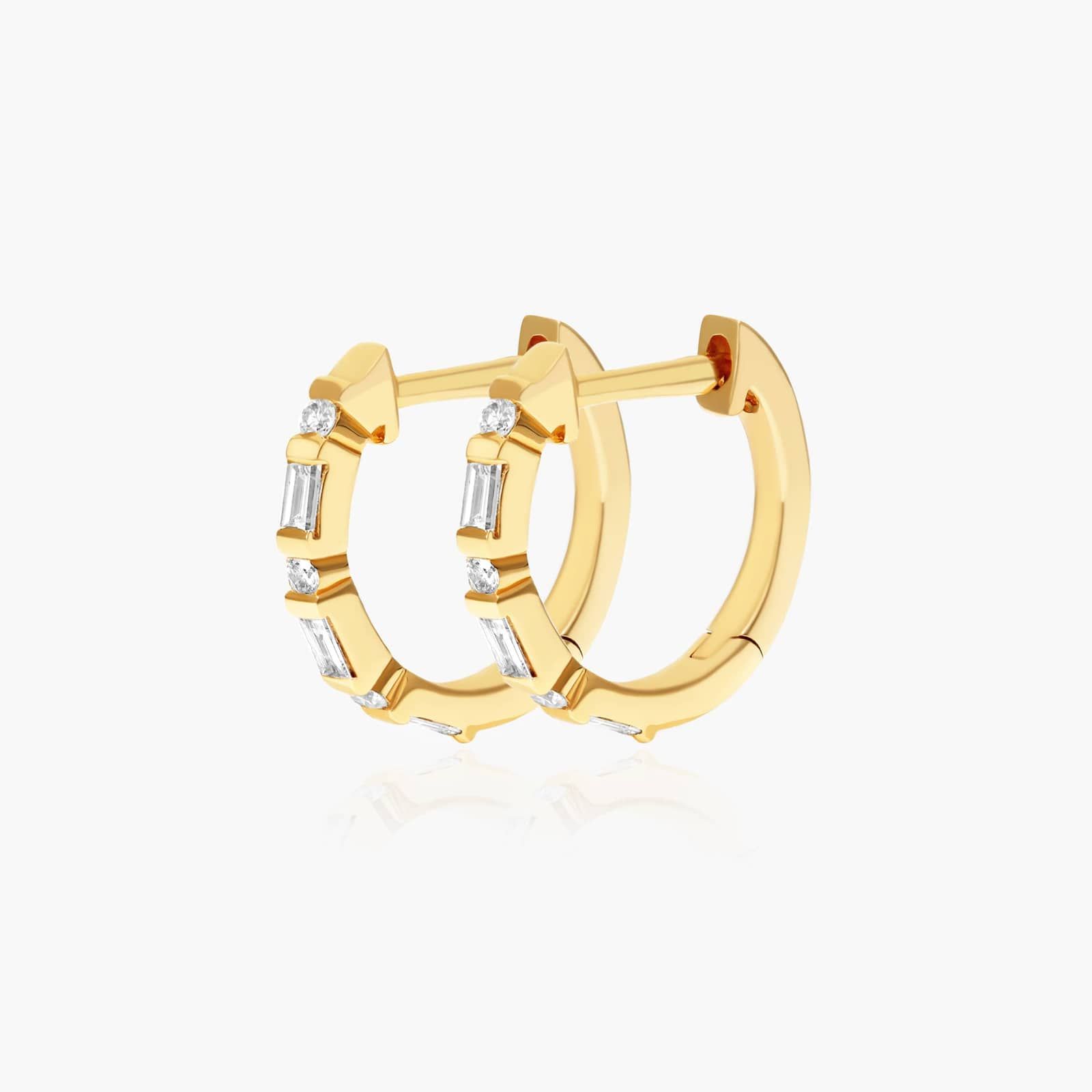 Diamond Huggie Hoop Earrings In 14K Yellow Gold By James Allen