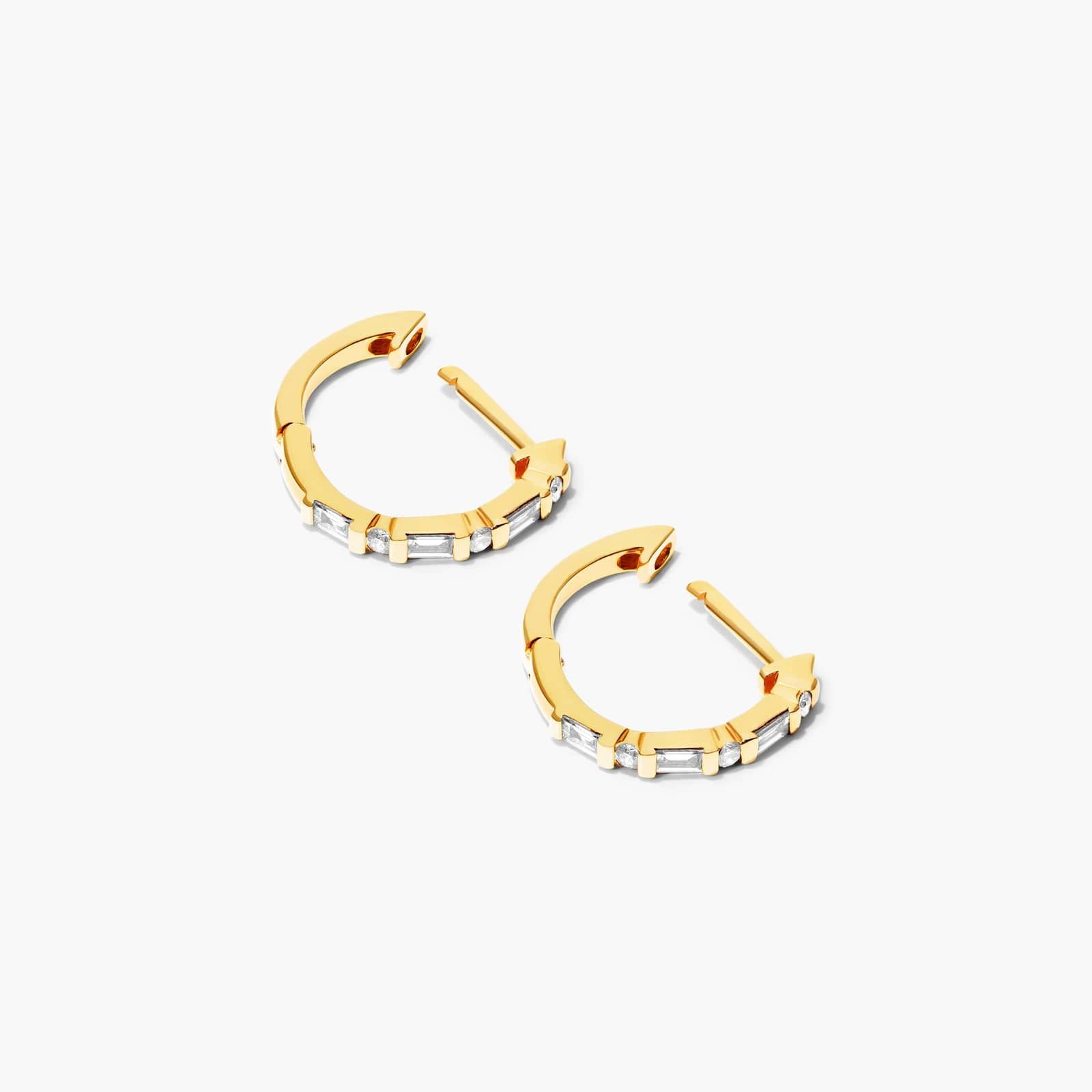 Diamond Huggie Hoop Earrings In 14K Yellow Gold By James Allen