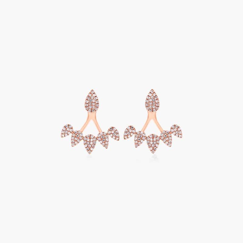 Graduated Teardrop Diamond Drop Earrings In 14K Rose Gold By James Allen