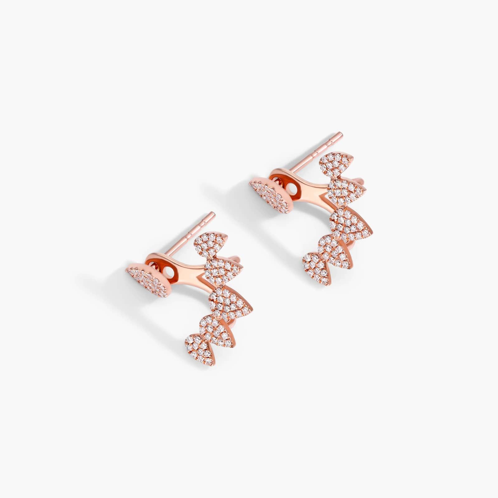 Graduated Teardrop Diamond Drop Earrings In 14K Rose Gold By James Allen