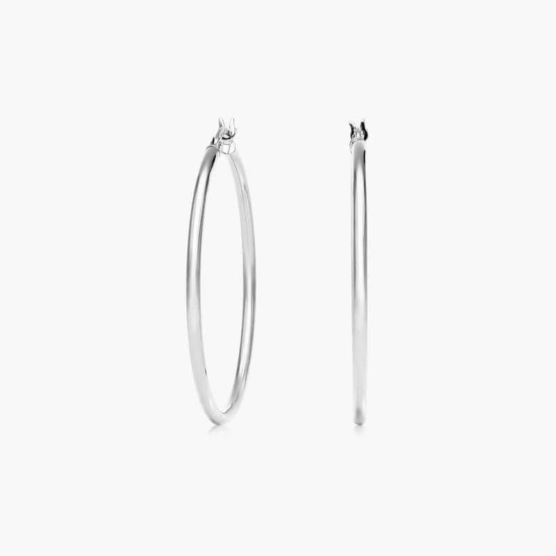 Standard Tube Hoop Earrings In 14K White Gold By James Allen