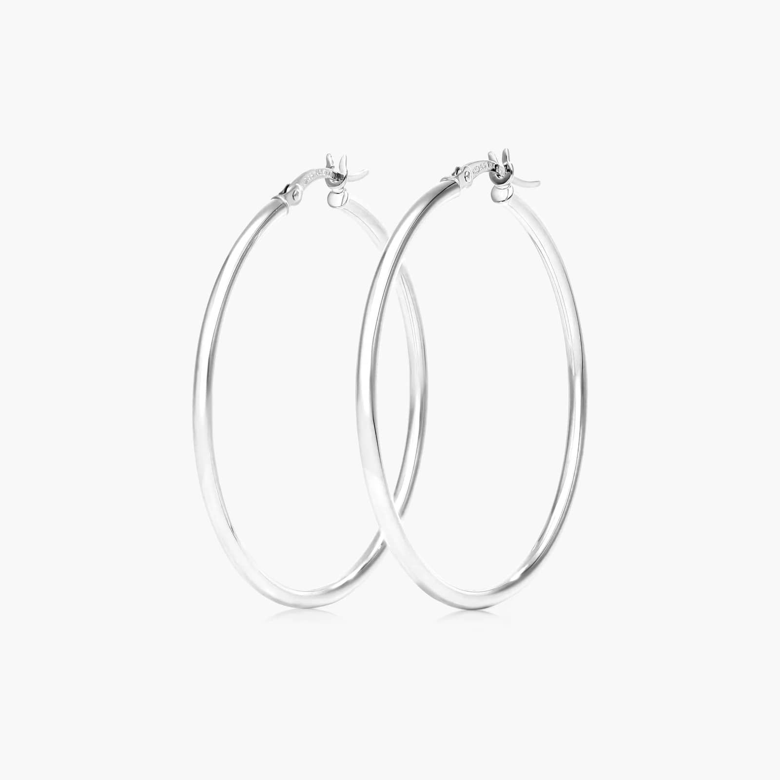 Standard Tube Hoop Earrings In 14K White Gold By James Allen