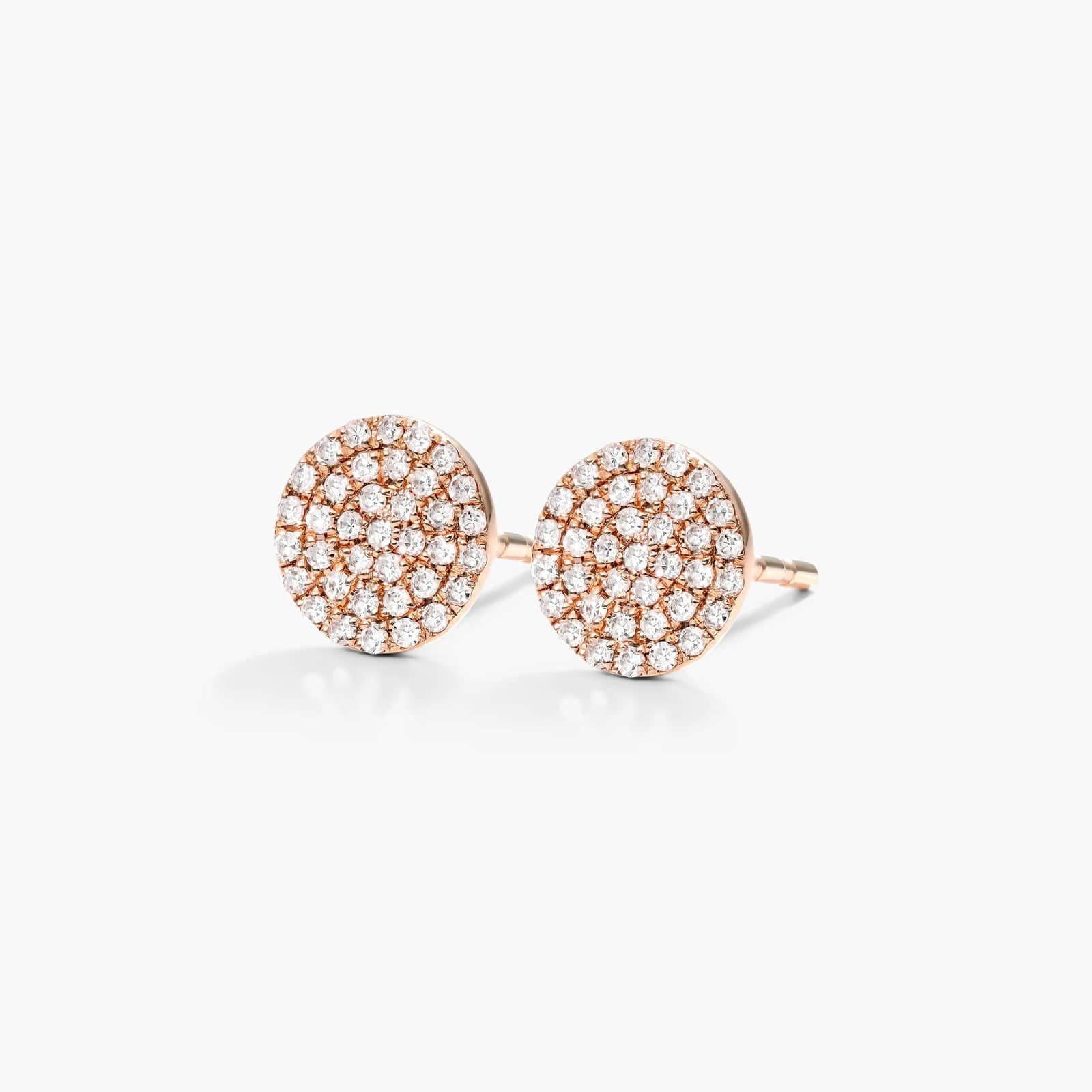 Disc Diamond Earrings In 14K Rose Gold By James Allen