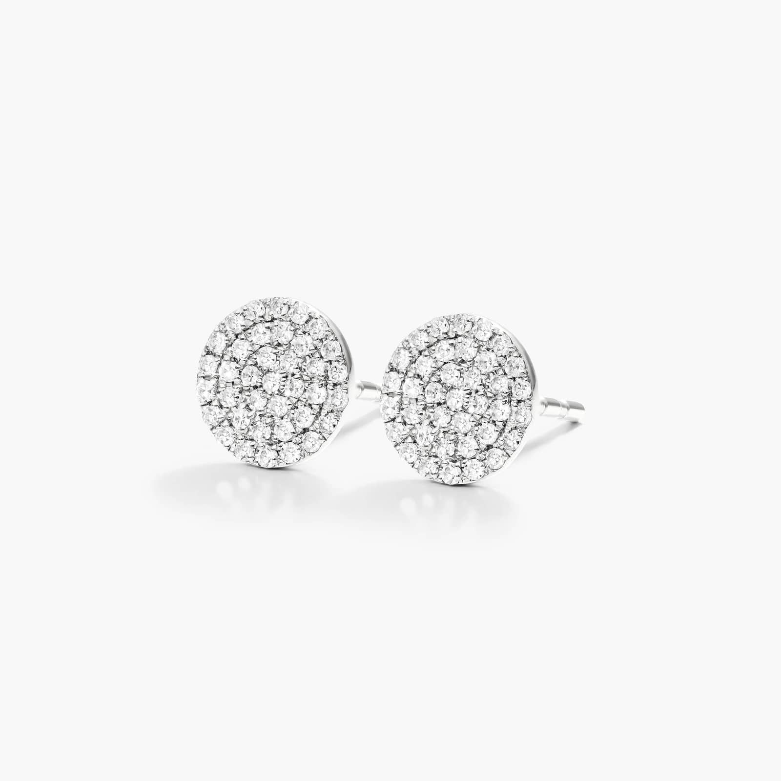 Disc Diamond Earrings In 14K White Gold By James Allen