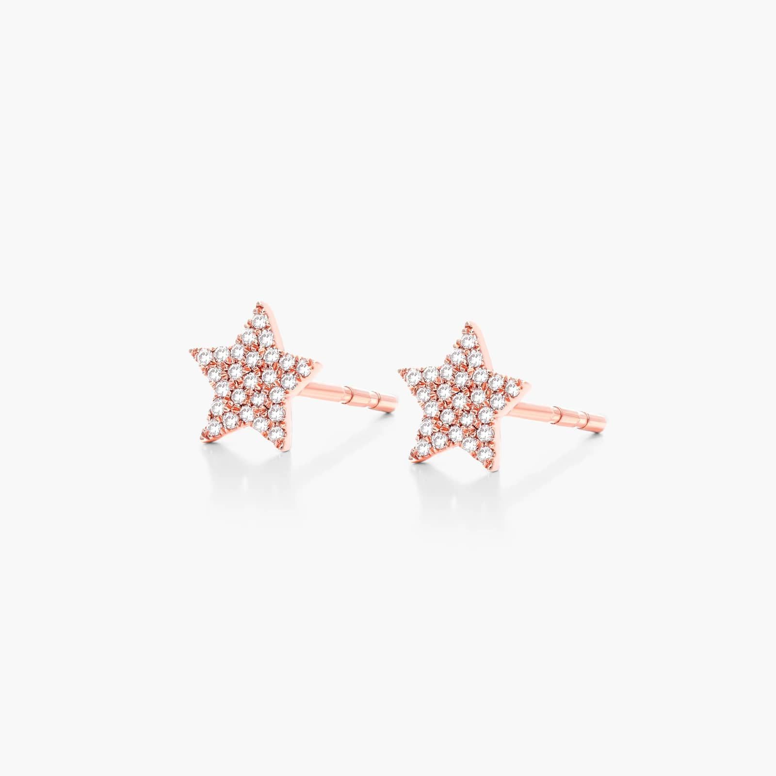 Star Diamond Earrings In 14K Rose Gold By James Allen