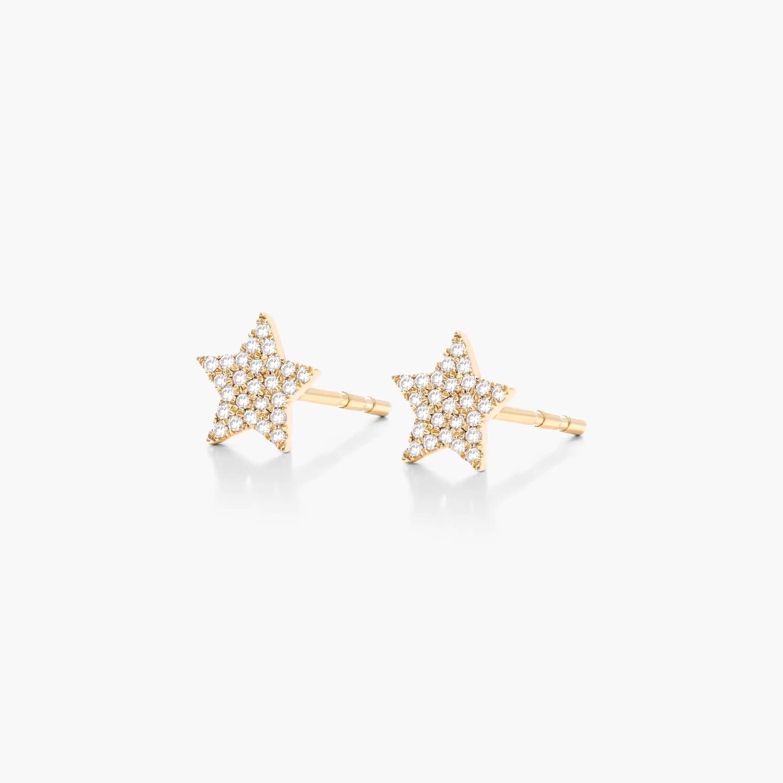 Star Diamond Earrings In 14K Yellow Gold By James Allen